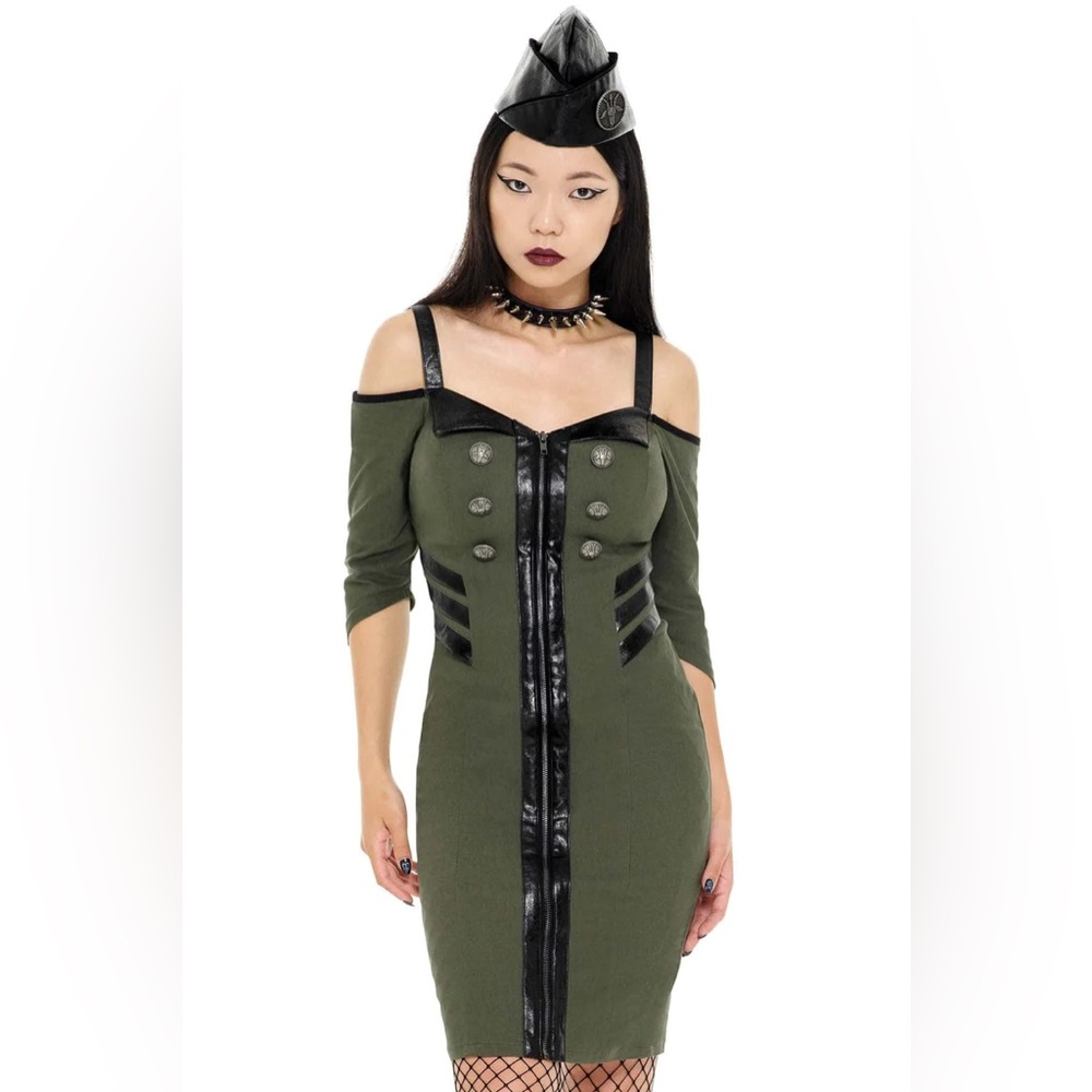 KILLSTAR MISS STARDUST MIDI DRESS [KHAKI] S